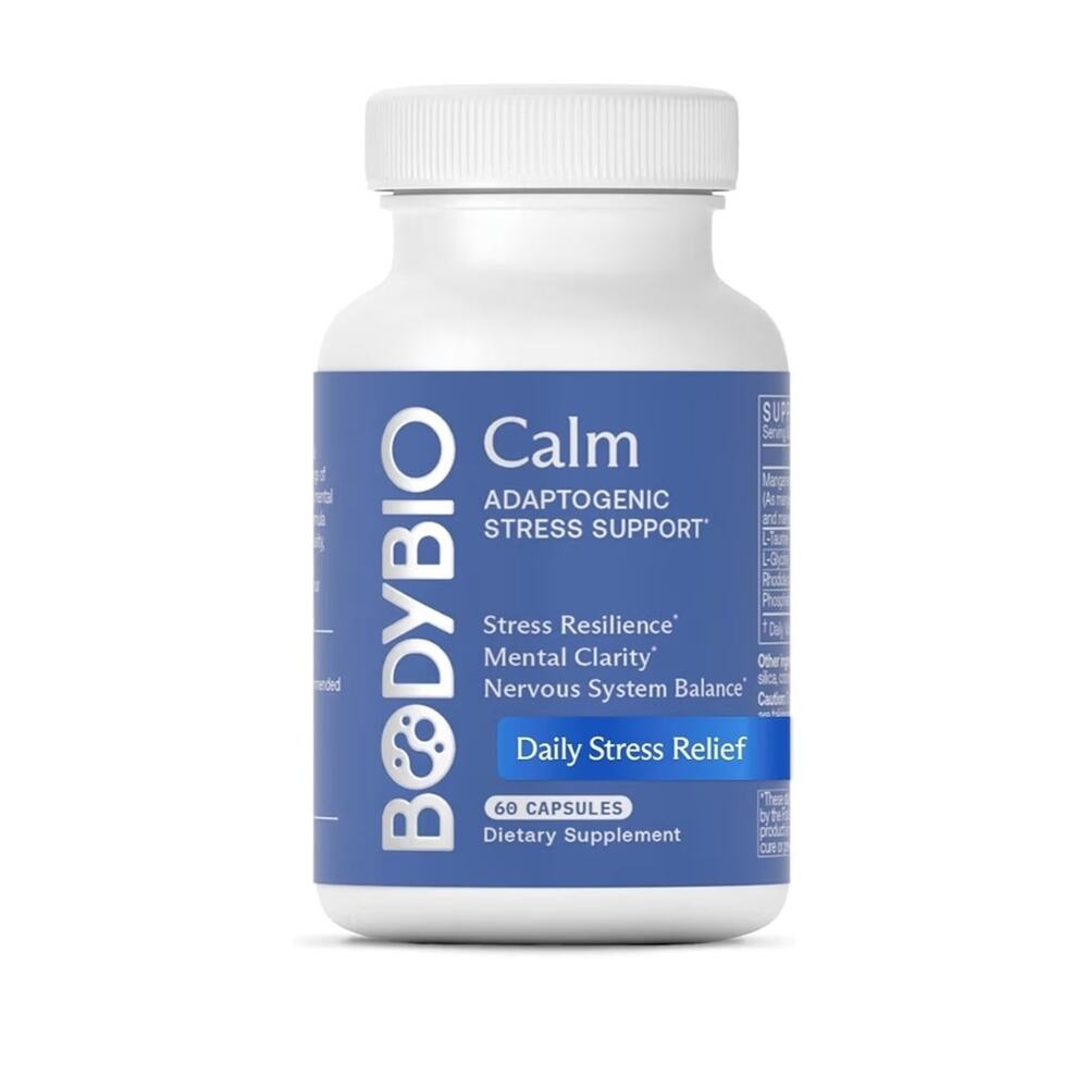 BodyBio Calm - Natural Stress Relief Blend with Rhodiola, Glycine & Phosphatidyl